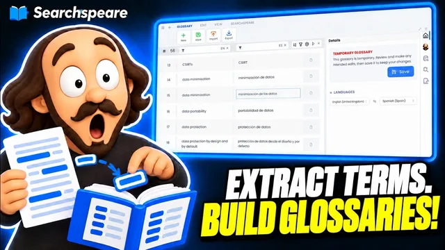 Extract terms and build bilingual glossaries.